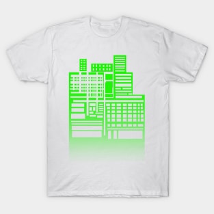 8-bit city Green Version T-Shirt T-Shirt